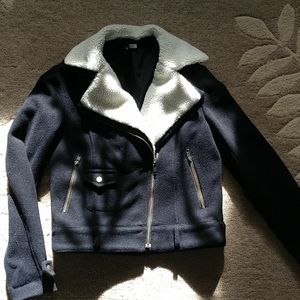 Wool coat black & white